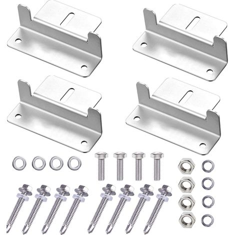 Panneau Solaire Montage Support en Forme de Z pour RV Boat Roof Off Grid Camping en Plein air Van Caravan avec écrous et boulons (1/5)