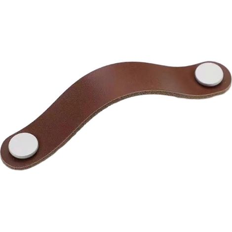 Poignées de porte en similicuir pour meubles de cuisine et tables de chevet-16.5cmx2.5cmx1.1cm-Brown