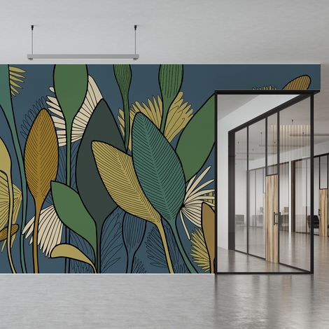 Papier peint panoramique Végétal, Gris 150 x 250cm (1/5)
