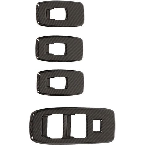 4 caches pour panneaux de commande de lève-vitres de voiture en plastique ABS avec motif fibre de carbone, autocollants de remplacement pour l'interrupteur de lève-vitres. (1/5)