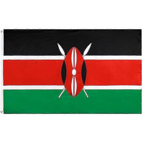 Drapeau du Kenya à suspendre (90 x 150 cm) pour la décoration (1/5)