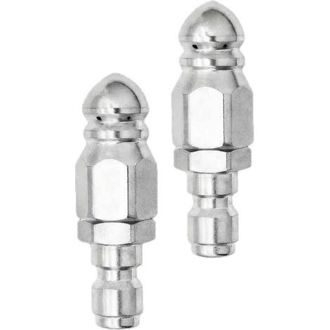 Buse de Nettoyage Haute Pression en Acier Inoxydable, Raccord Rapide 1/4", 1 Entrée 6 Sorties, Tête de Débouchage pour Canalisations et Égouts