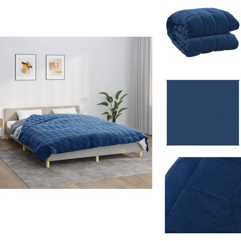 Couverture lestée Bleu 220x240 cm 11 kg Tissu - Couverture Lestée - Couverture Poids - Literie - Sommeil Profond - Relaxation (1/5)