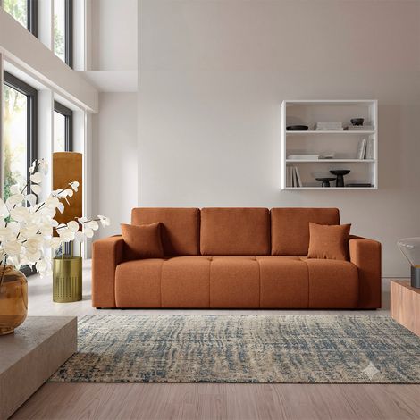 Canapé 3 places convertible avec coffre Giulia Terracotta (1/5)