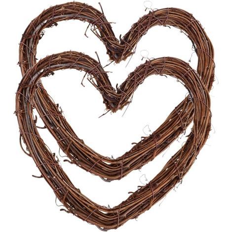 Bardusch - 20 cm herzförmiger dekorativer Wandkranz für Rattan-Kranzprojekte (1/4)