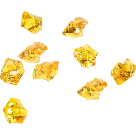Lot de 100 glaçons en acrylique orange-jaune, fausses pierres de glace pilée, décorations pour aquarium, 11 x 14 mm