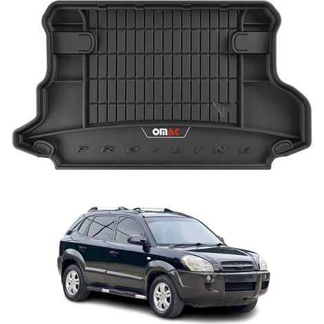 Tapis de Coffre 3D TPE Premium Compatible avec Hyundai Tucson I 2004-2009 - Bac de Protection de Coffre Intérieur antidérapant Revêtement de Coffre Bords Hauts pour Voiture Noir