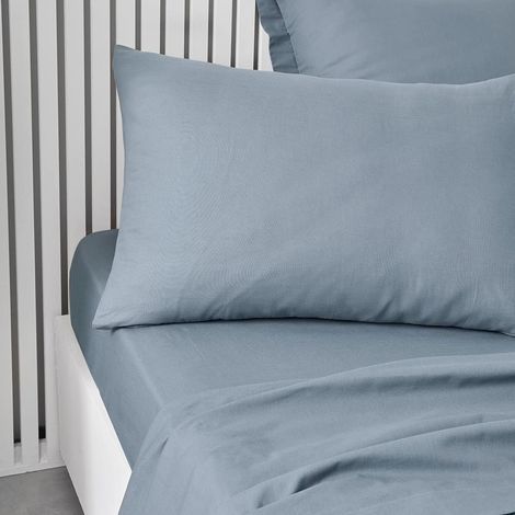 Set of 2 Pillowcases 50x70 cm, 57 Thread Count Cotton, Denim, Bedding (1/4)