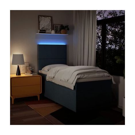 Sommier Snowco (avec matelas), bleu, 80 × 200 cm, tissu, tissu doux et respirant, pour chambre, décor moderne, facile à assembler (1/5)