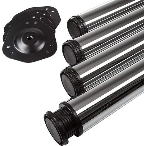 4er Set Tischbeine Ø 60 mm Höhe 870 mm Chrom poliert höhenverstellbar (1/5)