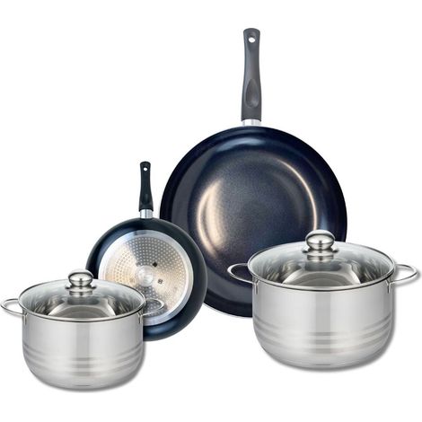Ensemble de 2 Poêles de cuisson 20 et 32 cm et 2 faitouts 20 et 24 cm Elo Prima Brillant (1/5)