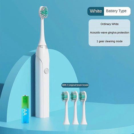 Brosse à dents électrique vibrante à poils souples, rechargeable, automatique et ultrasonique pour adultes (1/4)