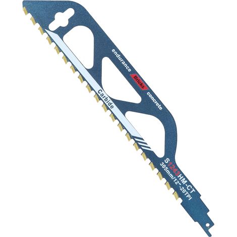 Reciprocating Saw Blade, Sabre Saw Blade Brick S1243HM, Sabre Saw for Wood, Metal, Cinder Block Concrete and Brick, Reciprocating Blade Length 305 mm (1/5)