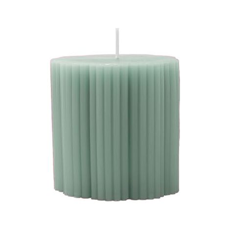 grosse bougie, env. 7,5 7,5 cm, vert, bougie décorative au motif floral, cire de couleur vive (paraffine) (1/3)