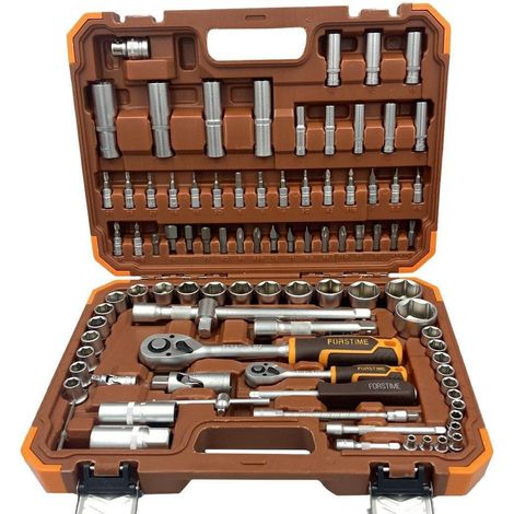 FORSTIME kit de herramientas de 94 piezas en acero cromo-vanadio (1/3)