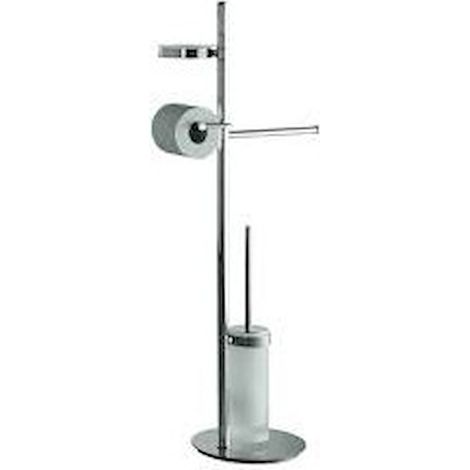 COLOMBO DESIGN Planets piantana con porta salvietta, sapone, rotolo e scopino cromato codice prod: B98430CR