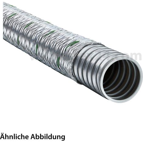 FLEXA SPR-EDU-AS Metallschutzschlauch mit Stahldrahtgeflecht AD 10,0mm, ID 7,0mm eingehaktes Profil, Mindestbiegeradius bewegt 40,0mm - 1 Meter