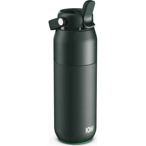 Gourde Isotherme 540 ml (18 oz)- Bouteille Étanche en Acier Inoxydable avec Couvercle Paille, Débit Rapide, Pour Boissons Froides, Format Porte-Gobelet, Vert Foncé (1/5)