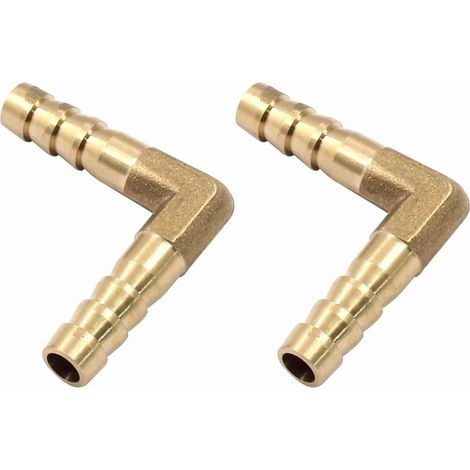 Raccordo per tubo flessibile in ottone con gomito a barbella – a tenuta stagna – 1/4”, 2 pezzi