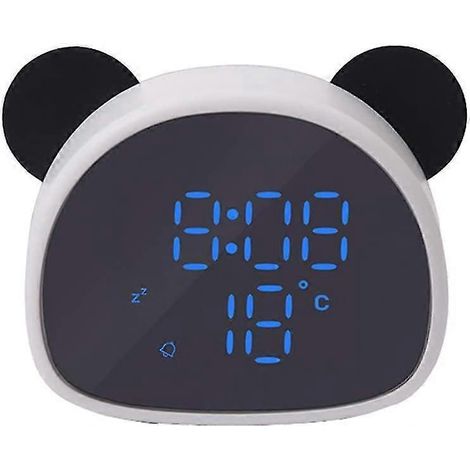 Niedlicher Panda-Wecker, digitale LED-Tischuhr für den Nachttisch (schwarz) (1/5)
