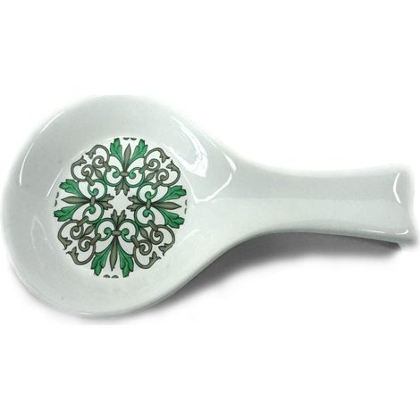 Poggiamestolo da Cucina in Ceramica Decoro Agadir Verde (1/2)