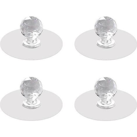 Lot de 4 poignées de porte de placard, boutons autocollants, tirettes de placard (1/5)