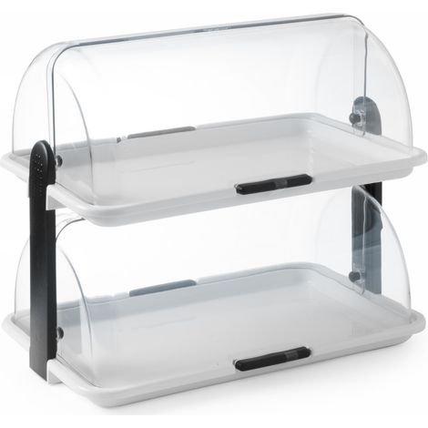 Vitrina expositora doble para alimentos con tapa enrollable - Hendi 871713 (1/2)