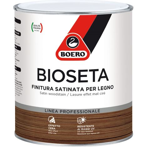 Boero Bioseta Finitura satinata per legno Impregnante ad effetto cera - Colore: Neutro - Formato: 2500 ml