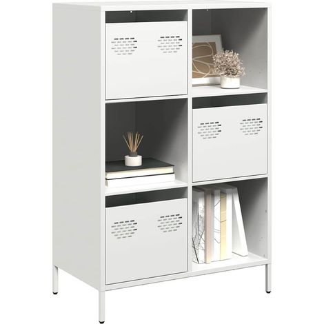 Highboard Weiß 68x39x103,5 cm Stahl