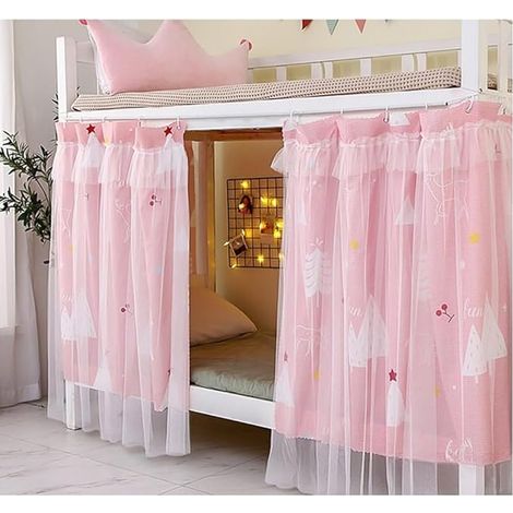 Rideau de Lit pour Superposé Cabine Ciel de Lit en Polyester Rideau Superposé pour Lit d'enfant Couvre-Lits Baldaquin Anti-poussière et Anti-Insectes Rideau Occultant Tenture Cabane Étudiants