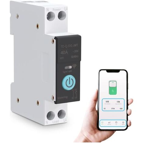 40A Smart WiFi Residual Current Circuit Breaker – 3 Synchronization Modes – Smartphone Remote Control – PA66 Flame Retardant Material
