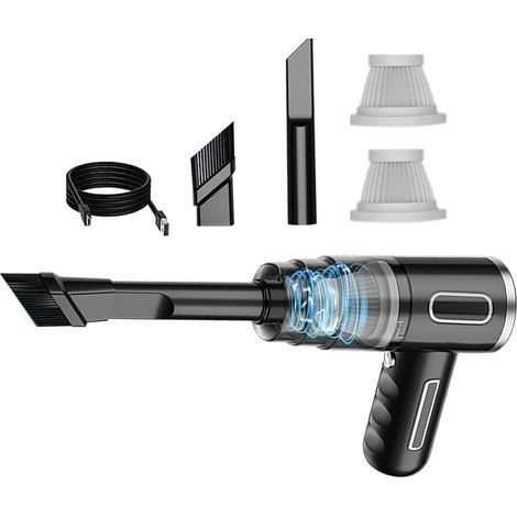 Rechargeable cordless car vacuum cleaner, made of ABS material, black, suitable for occasional use. (1/5)
