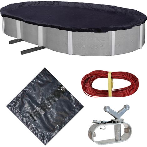 Ovale au-Dessus de Sol d'hiver pour Piscine 15 by 30-Feet Bleu Marine foncé (1/5)