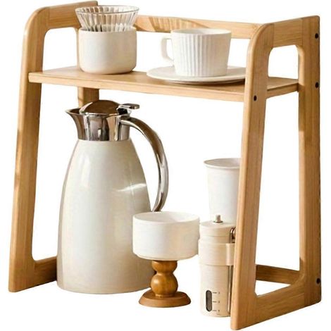 Porte-tasses de bureau double couche, rangement pour tasses à café et à thé, support pour tasses et ustensiles de cuisine, cadeau de table (1/5)