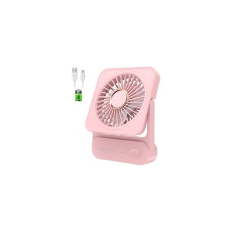 Tischventilator, wiederaufladbar, 2000 mAh (6 Stunden Akkulaufzeit), leiser Mini-Ventilator mit 3 Geschwindigkeitsstufen, 135° neigbar, leistungsstark und vibrationsfrei, USB-Ventilator für Zuhause/Bü (1/5)