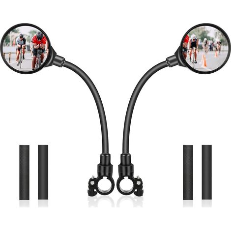 Fahrradspiegel, 1 Paar um 360° drehbare Lenkerspiegel, Weitwinkelspiegel, konvexe Spiegel für Fahrräder, Elektroroller, Rennräder, Mopeds, Motorräder (1/5)