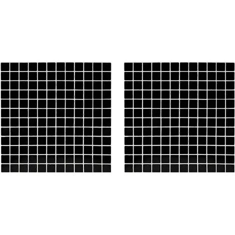 Lot de 2 stickers muraux rétro pour carrelage – 3D auto-adhésifs et imperméables – pour cuisine, salle de bain et crédence - Noir (1/5)