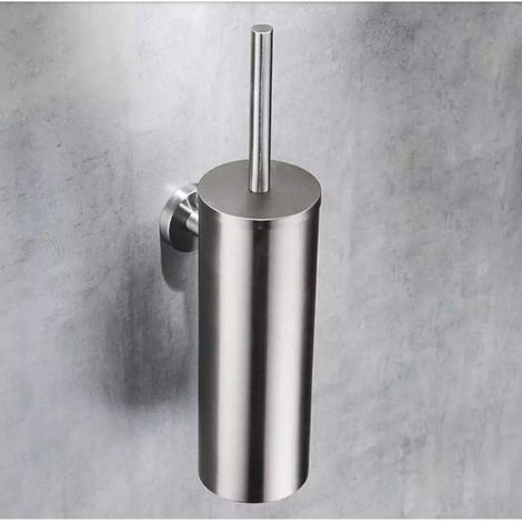 Portascopino Ulisem in acciaio inox 304, secchio verticale lungo per l'arredamento del bagno. (1/4)