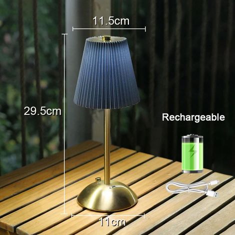 (Bleu) Petite lampe de table plissée, lampe de chevet rechargeable par USB, lampe de bureau sans fil (1/5)