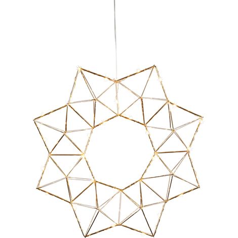 EGLO LED Fenster Lichterkranz Edge, Fensterlicht Weihnachten aus Metall in Messing, Weihnachtskranz Stern mit Kabel, beleuchtete Fensterdeko, warmweiß, Ø 40 cm (1/4)