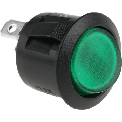 Interrupteur à bascule Vert Unipolaire à une direction On-None-Off lumineux ( Prix pour 1 )