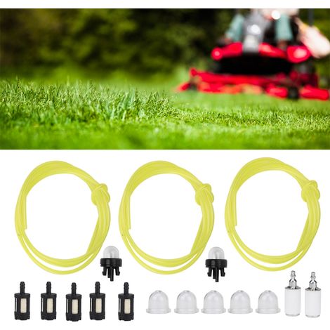 Tuyau d'alimentation en carburant de 1,5 mètre, disponible en 3 diamètres, avec poire d'amorçage à clipser et filtre à carburant compatible avec Zama et Stihl. (1/5)