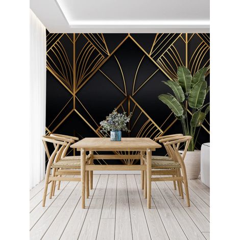 Papier Peint Art & Déco - Losanges Dorés Structurés - 150 x 250 cm (1/2)
