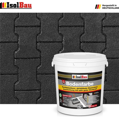 Bodenfarbe Betonfarbe Schwarz 20 kg Bodenbeschichtung Fußbodenfarbe RAL Farbe (1/5)