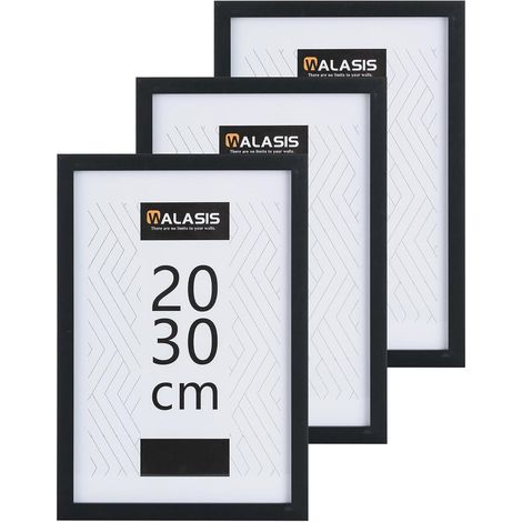 Bilderrahmen 3er Set Holz Foto Poster Schwarz 20x30 (1/5)