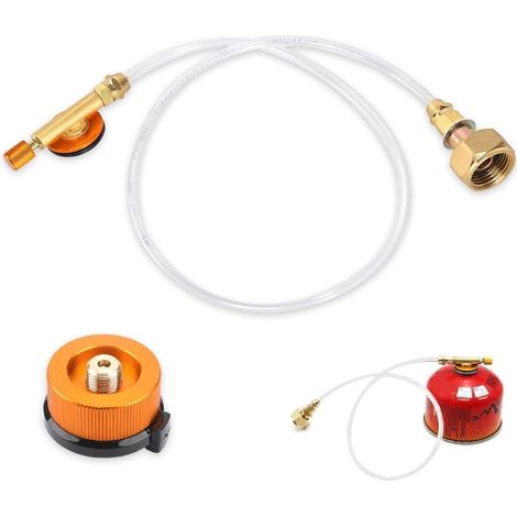 Propane Adapter Replacement Hose, Camping Stove Adapter Gas Stove Adapter with Gas Hose for Gas Cartridge, Camping Burner (1/5)
