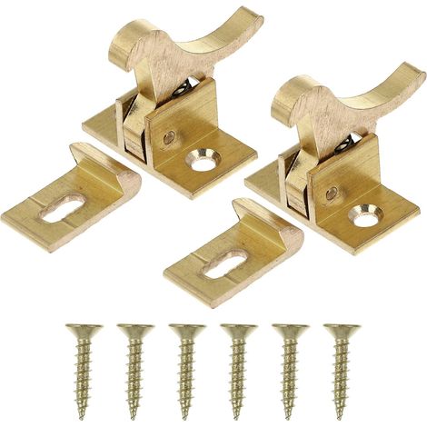 Verrous coudés en laiton robuste pour armoires et fenêtres (1/5)