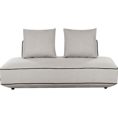 Chaise longue de tela moderna con cojines cómodo sillón gris claro Seillans