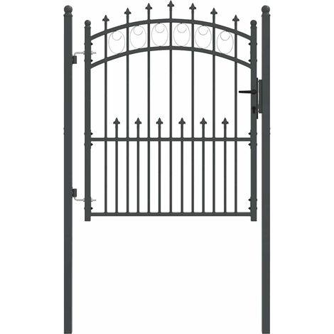 Fence Gate with Spikes EMMEN 125 x 100 cm Powder-coated steel vidaXL