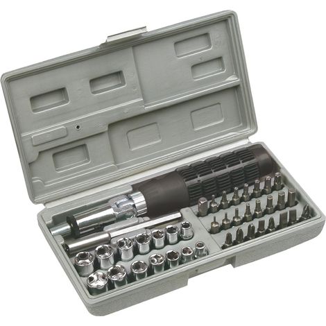 SET AVVITAMENTO CON INSERTI E BUSSOLE set 40 pz  - TOPTOOLS